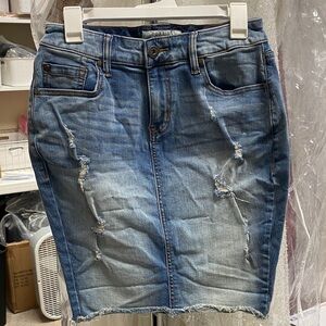 Torrid Blue Distressed Pencil Skirt Size 10